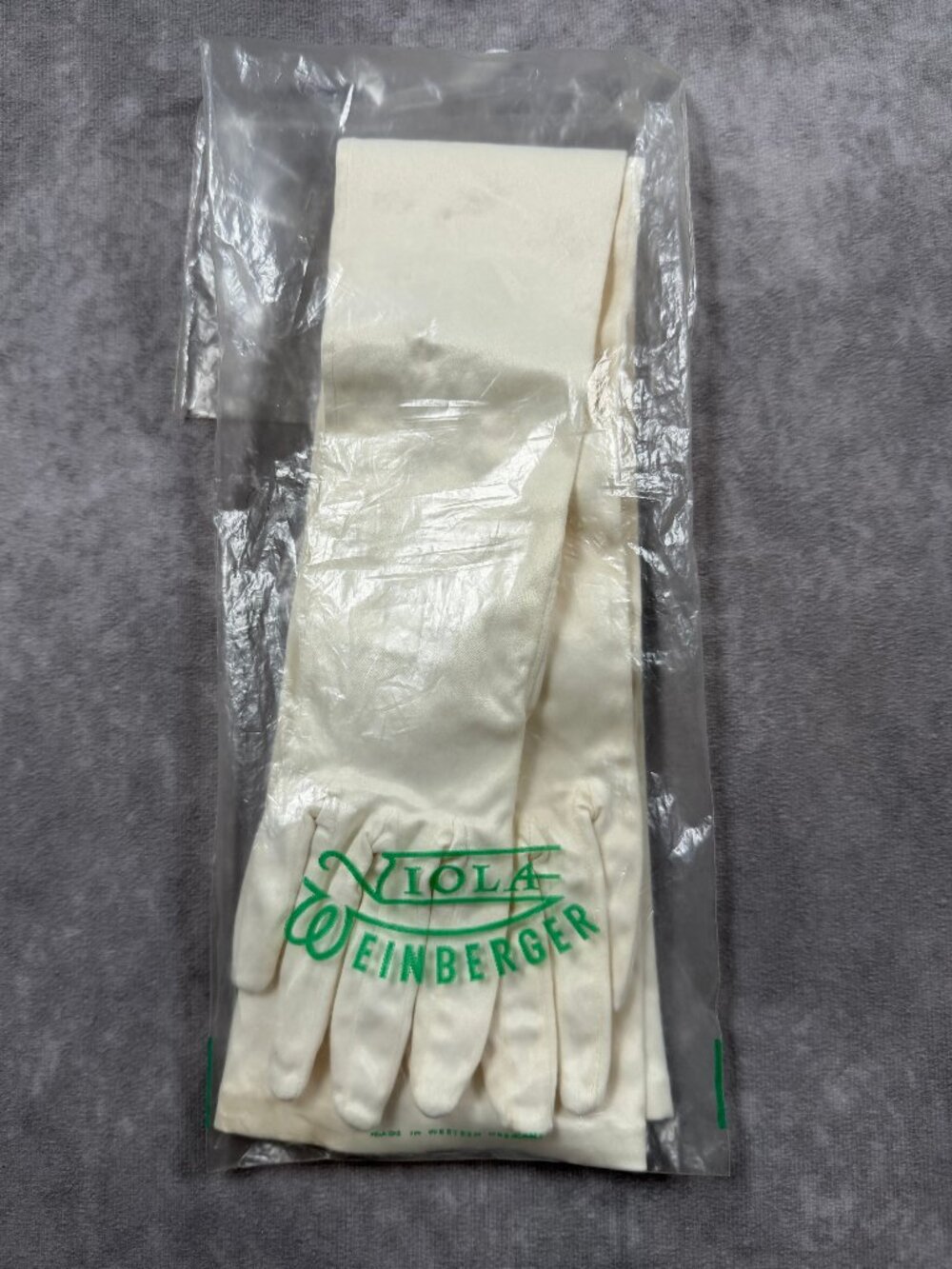 Viola Weinberger Vintage Women Opera Gloves Nylon Satin W Germany L